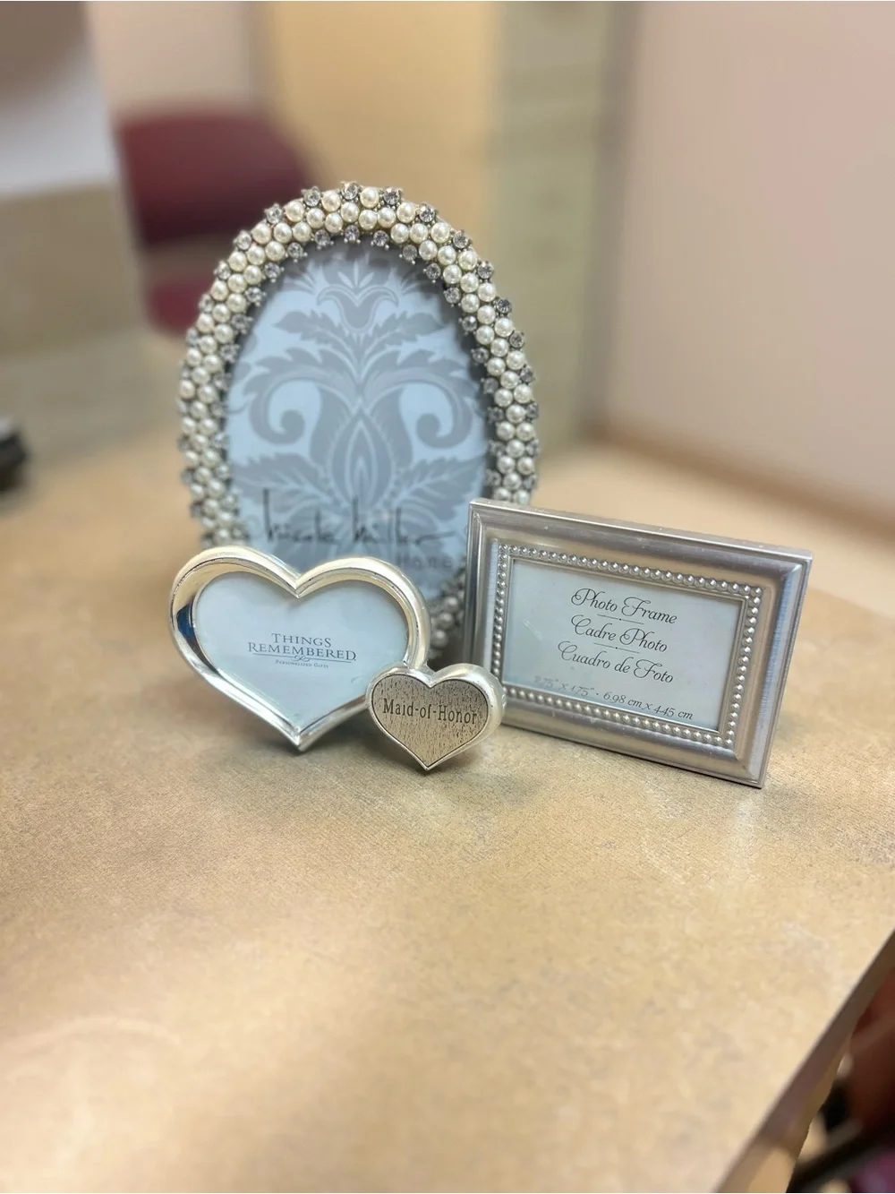 Bundle of 3 Silver Tone Picture Frames- Nicole Miller, Things Remembered